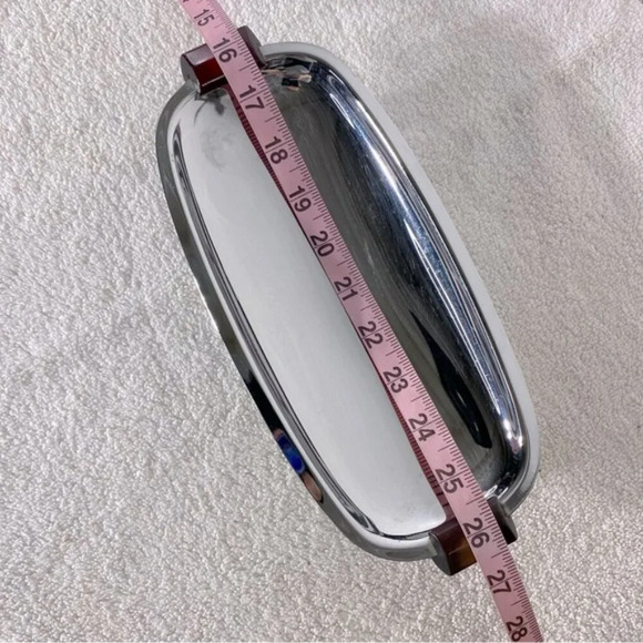 Vintage Glo Hill Gourmates Chrome Serving Tray With Bakelite Handles - Picture 10 of 10